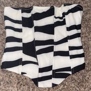 Black and White Striped Corset Top